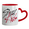 Mug heart red handle, ceramic, 330ml