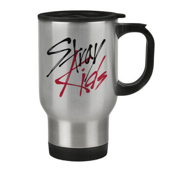 Stray Kids, Stainless steel travel mug with lid, double wall 450ml