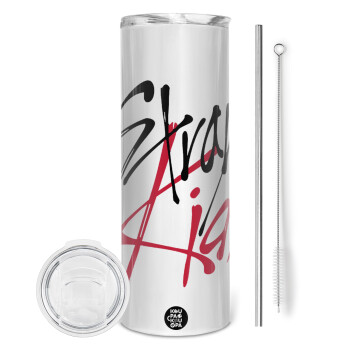 Stray Kids, Tumbler stainless steel 600ml, with metal straw & cleaning brush