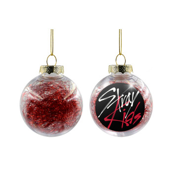 Stray Kids, Transparent Christmas tree ball ornament with red filling 8cm