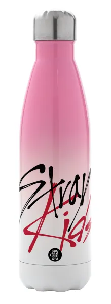 Stray Kids — Μεταλλικό παγούρι θερμός Ροζ/Λευκό (Stainless steel), διπλού τοιχώματος, 500ml