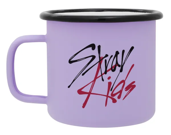 Stray Kids — Metal enamel mug, matte light pastel purple, 360ml