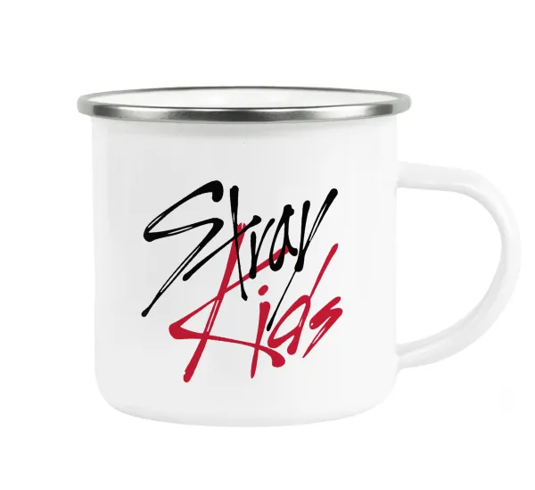 Stray Kids — Metallic enamel cup white 360ml