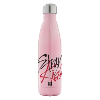 Stray Kids, Metal mug thermos Pink Iridiscent (Stainless steel), double wall, 500ml