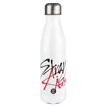 Stray Kids, Metal mug thermos White (Stainless steel), double wall, 500ml