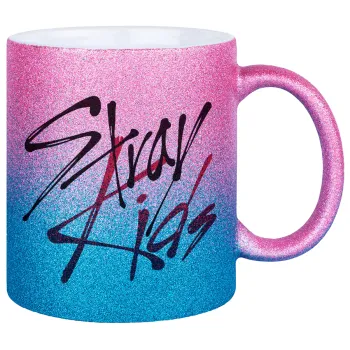 Stray Kids, Κούπα Χρυσή/Μπλε Glitter, κεραμική, 330ml