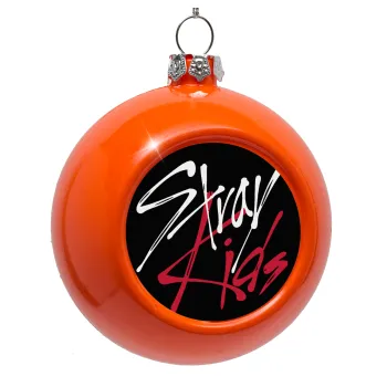 Stray Kids, Στολίδι Χριστουγεννιάτικη μπάλα δένδρου Πορτοκαλί 8cm