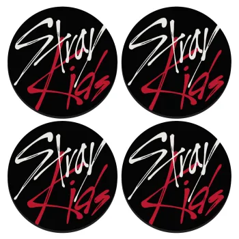 Stray Kids, ΣΕΤ 4 Σουβέρ ξύλινα στρογγυλά (9cm)