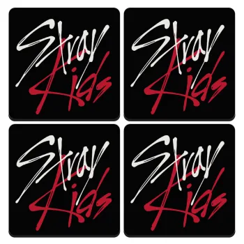 Stray Kids, ΣΕΤ 4 Σουβέρ ξύλινα τετράγωνα (9cm)