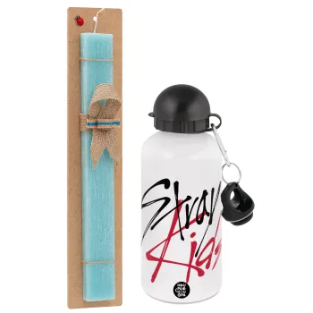 Stray Kids, Πασχαλινή Λαμπάδα με παγούρι μεταλλικό αλουμινίου (500ml) & λαμπάδα αρωματική πλακέ (30cm) (ΤΙΡΚΟΥΑΖ)