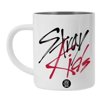 Stray Kids, BIG Mug Stainless steel double wall (450ml, White)
