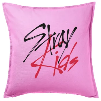 Stray Kids, Μαξιλάρι καναπέ ΡΟΖ 100% βαμβάκι, περιέχεται το γέμισμα (50x50cm)