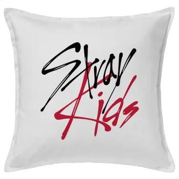 Stray Kids, Μαξιλάρι καναπέ ΛΕΥΚΟ 100% βαμβάκι, περιέχεται το γέμισμα (50x50cm)