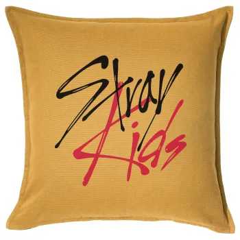 Stray Kids, Μαξιλάρι καναπέ Κίτρινο 100% βαμβάκι, περιέχεται το γέμισμα (50x50cm)