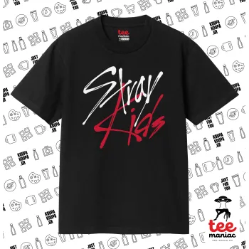 Stray Kids, Κλασικό T-Shirt, διπλής ραφής, χωρίς πλευρικές ραφές ΜΑΥΡΟ από 100% βαμβάκι. Vegan & OEKO-TEX πιστοποιημένο.