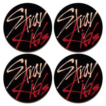 Stray Kids, ΣΕΤ x4 Σουβέρ ξύλινα στρογγυλά plywood (9cm)