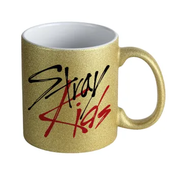 Stray Kids, Κούπα Χρυσή Glitter που γυαλίζει, κεραμική, 330ml