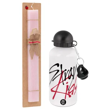 Stray Kids, Easter Set, metallic aluminum bottle (500ml) & aromatic flat Easter candle (30cm) (PINK)
