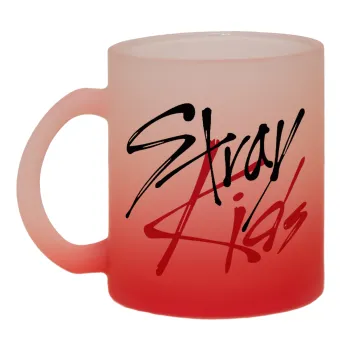 Stray Kids, Κούπα γυάλινη δίχρωμη με βάση το κόκκινο ματ, 330ml