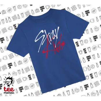 Stray Kids, Παιδικό T-Shirt ΜΠΛΕ από 100% βαμβάκι, για κάθε μέρα. Vegan & OEKO-TEX πιστοποιημένο.