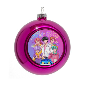 Huntrix Saja Boys, Στολίδι Χριστουγεννιάτικη μπάλα δένδρου Μωβ 8cm