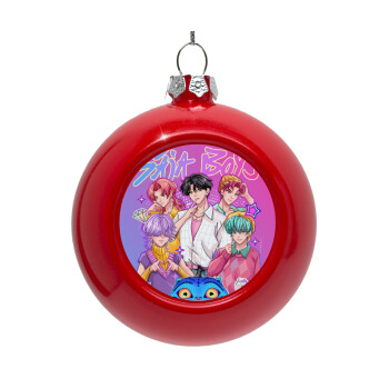 Huntrix Saja Boys, Στολίδι Χριστουγεννιάτικη μπάλα δένδρου Κόκκινη 8cm