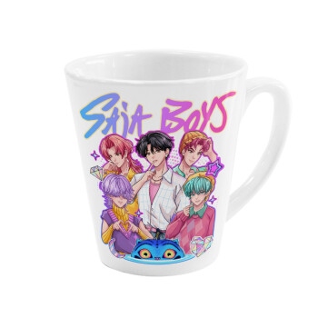 Huntrix Saja Boys, Κούπα κωνική Latte Λευκή, κεραμική, 300ml