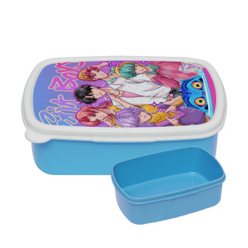 Huntrix Saja Boys, ΜΠΛΕ παιδικό δοχείο φαγητού (lunchbox) πλαστικό (BPA-FREE) Lunch Βox M18 x Π13 x Υ6cm