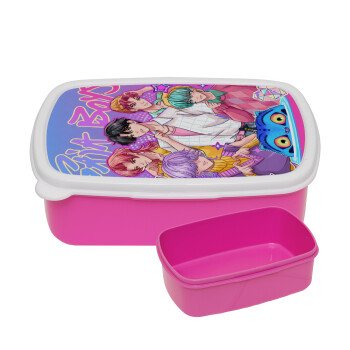 Huntrix Saja Boys, ΡΟΖ παιδικό δοχείο φαγητού (lunchbox) πλαστικό (BPA-FREE) Lunch Βox M18 x Π13 x Υ6cm