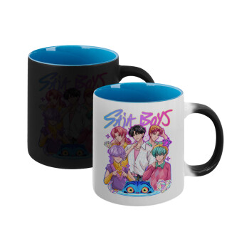 Huntrix Saja Boys, Κούπα Μαγική εσωτερικό μπλε, κεραμική 330ml που αλλάζει χρώμα με το ζεστό ρόφημα