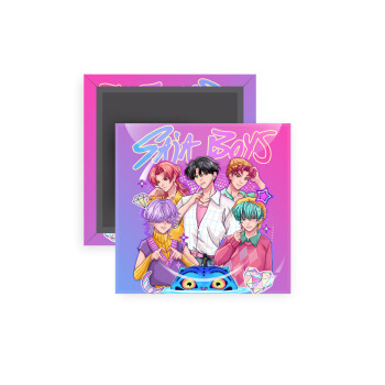 Huntrix Saja Boys, Μαγνητάκι ψυγείου τετράγωνο διάστασης 5x5cm