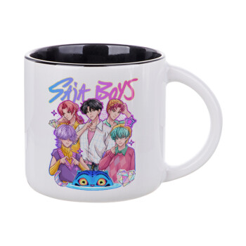 Huntrix Saja Boys, Κούπα κεραμική 400ml Λευκή/Μαύρη