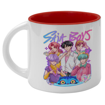 Huntrix Saja Boys, Κούπα κεραμική 400ml Λευκή/Κόκκινη