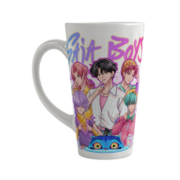 Huntrix Saja Boys, Κούπα κωνική Latte Μεγάλη, κεραμική, 450ml