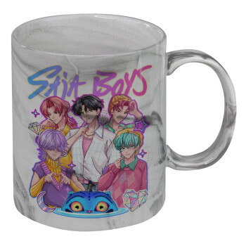 Huntrix Saja Boys, Κούπα κεραμική, marble style (μάρμαρο), 330ml