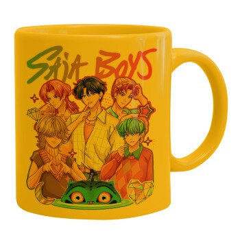 Huntrix Saja Boys, Κούπα, κεραμική κίτρινη, 330ml