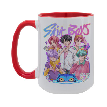 Huntrix Saja Boys, Κούπα Mega 15oz, κεραμική Κόκκινη, 450ml