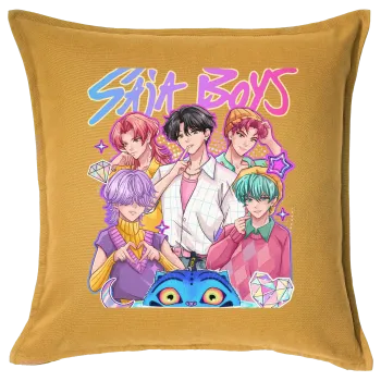 Huntrix Saja Boys, Sofa cushion YELLOW 50x50cm includes filling