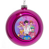 Purple Christmas tree ornament bauble 8cm