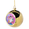 Golden Christmas tree ball ornament 8cm