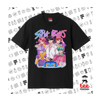 Huntrix Saja Boys, Κλασικό T-Shirt, διπλής ραφής, χωρίς πλευρικές ραφές ΜΑΥΡΟ από 100% βαμβάκι. Vegan & OEKO-TEX πιστοποιημένο.