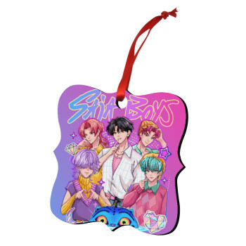 Huntrix Saja Boys, Στολίδι Χριστουγεννιάτικο στολίδι polygon ξύλινο 7.5cm