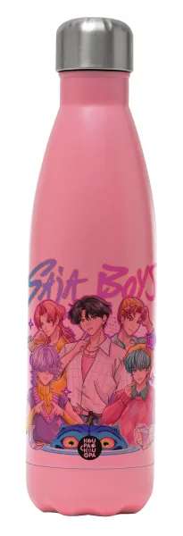 Huntrix Saja Boys — Metal mug thermos Pink Mat (Stainless steel), double wall, 500ml