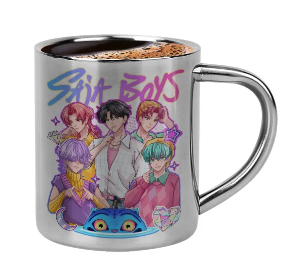 Huntrix Saja Boys — Double-wall metal cup for espresso (220ml)