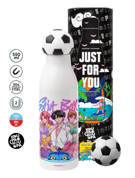 Huntrix Saja Boys — Soccer Metal mug thermos, double wall, 550ml
