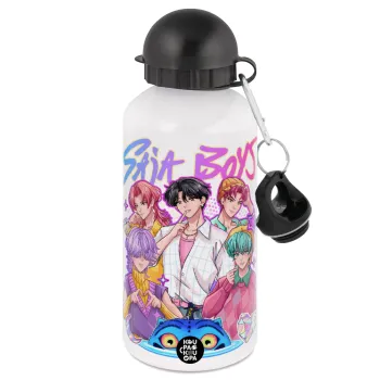 Huntrix Saja Boys, Μεταλλικό παγούρι νερού, Λευκό, αλουμινίου 500ml