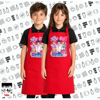 Huntrix Saja Boys, Κόκκινη ΠΑΙΔΙΚΗ Ποδιά μακριά Σεφ ολόσωμη με τσέπες