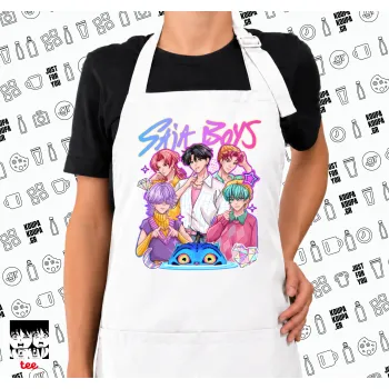 Huntrix Saja Boys, Ποδιά μακριά Σεφ ολόσωμη με τσέπες white (ΕΝΗΛΙΚΩΝ)