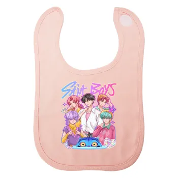 Huntrix Saja Boys, Σαλιάρα με Σκρατς ΡΟΖ 100% Organic Cotton (0-18 months)