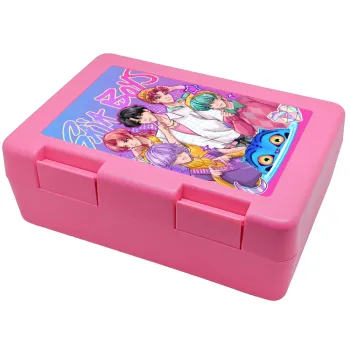 Huntrix Saja Boys, Παιδικό δοχείο κολατσιού ΡΟΖ 185x128x65mm (BPA free πλαστικό)